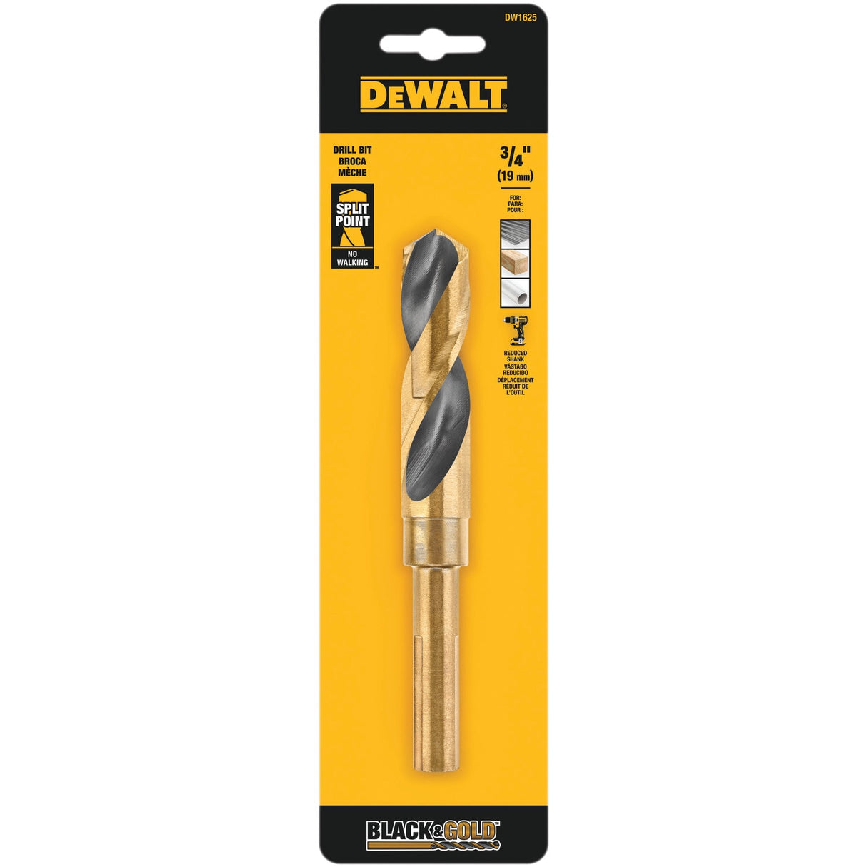 3/4-in x 5-7/8-in Black and Gold Coated Hss Silver and Deming Twist Drill Bit DW1625 G