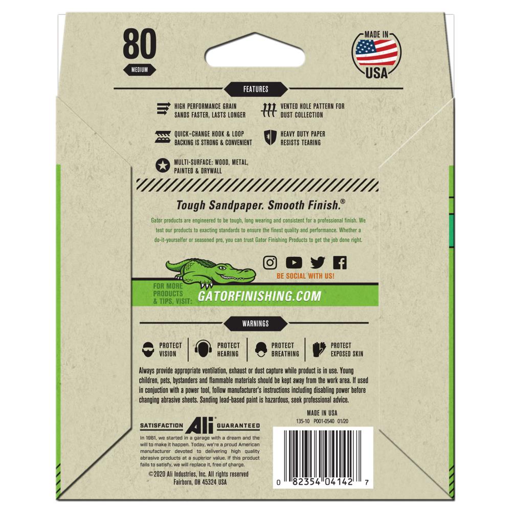 15-Piece Aluminum Oxide 80-Grit Disc Sandpaper 4142