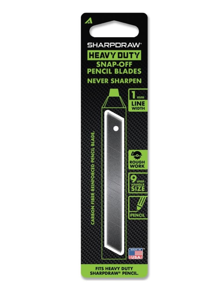 Sharpdraw Refill - Pack of 3 Fiber-reinforced Graphite Pencil Blades, Long-lasting Replacement Lead for Carpenters Pencil ETC-518-1