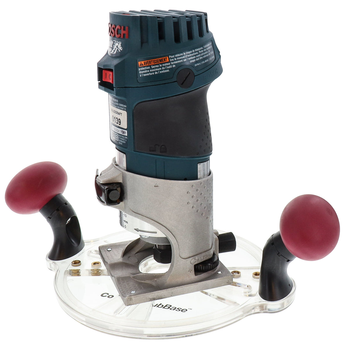 CompactSubBase - Universal Router Sub Base with Soft Grip Handles and Standard Metal Bushing Compatibility 12250003