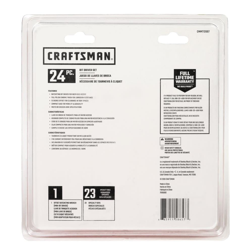 24-Piece 1/4-in Drive Set Hex Bit Driver Socket Set CMMT12007