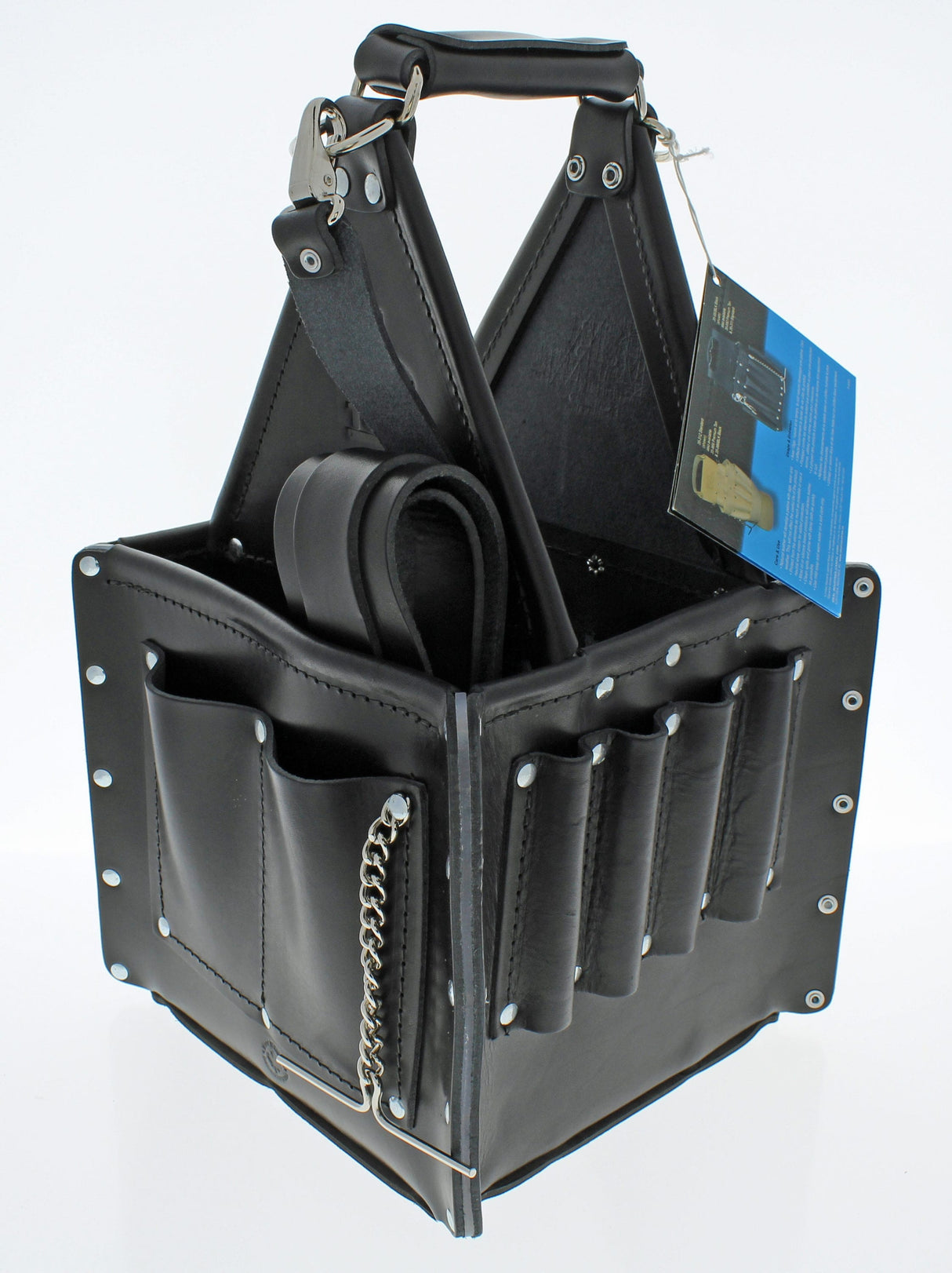 Black Leather 10.75-in Electrician's Tote 35-975BLK