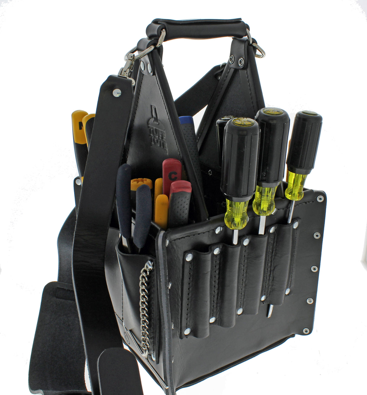 Black Leather 10.75-in Electrician's Tote 35-975BLK