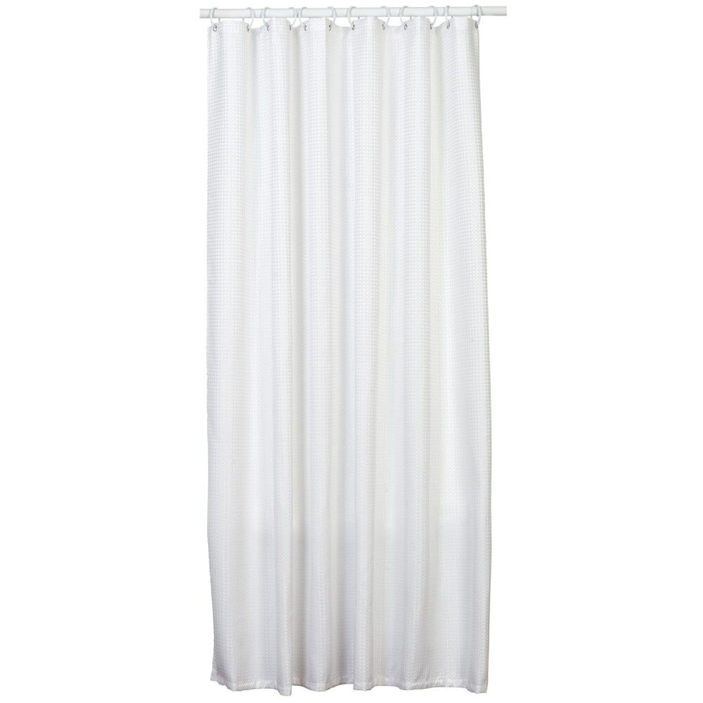White Polyester Waffle Weave Shower Curtain Liner H21WW04