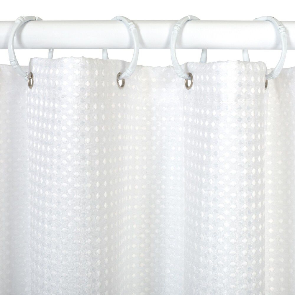 White Polyester Waffle Weave Shower Curtain Liner H21WW04