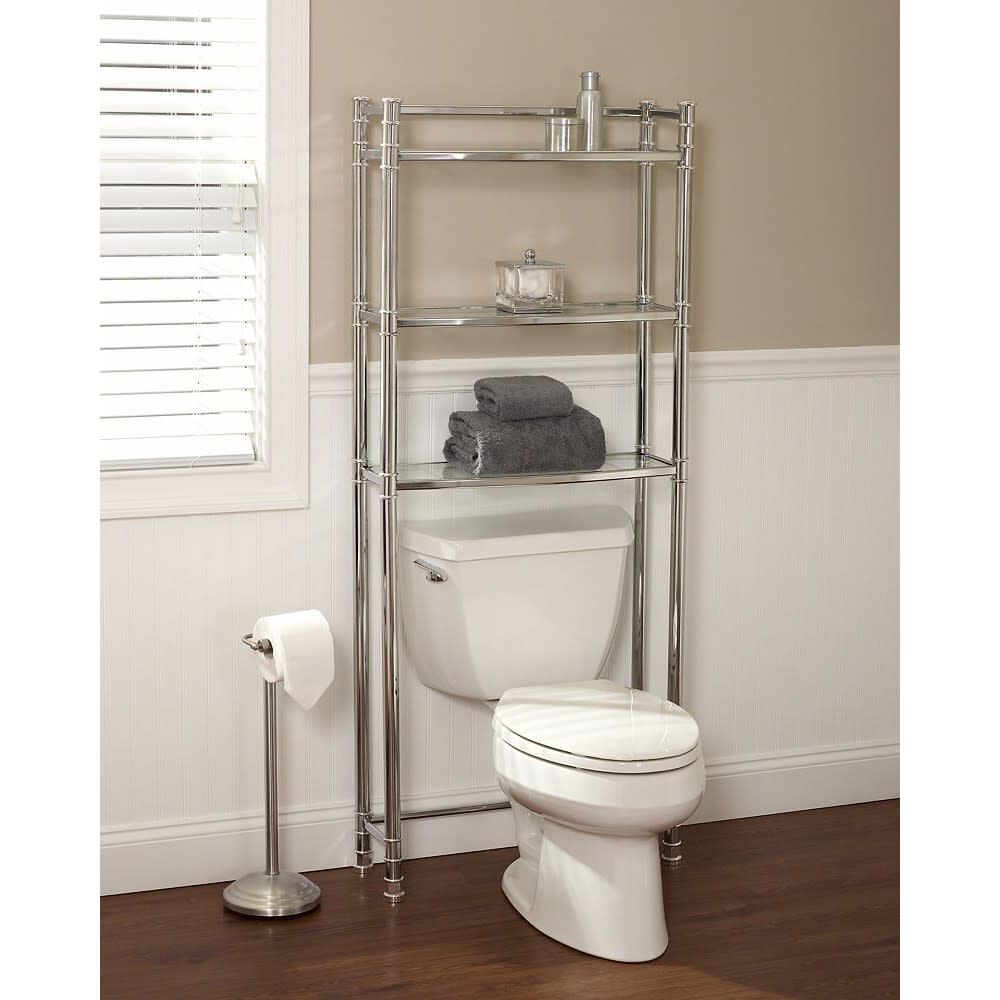 Over the Toilet Freestanding Spacesaver Chrome Steel 9035SS
