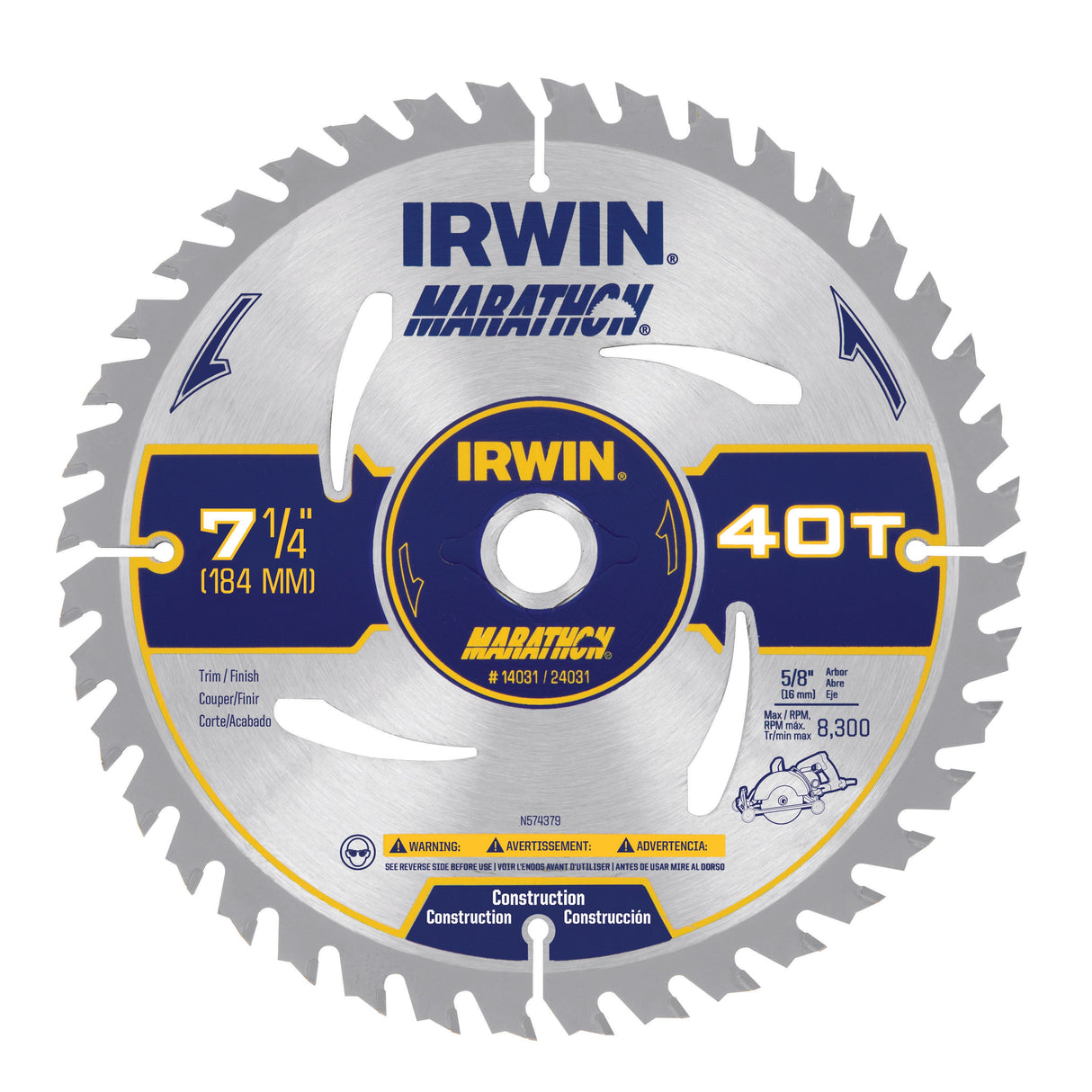 7-1/4-in 40-Tooth Fine Finish Carbide Circular Saw Blade IWAS71440