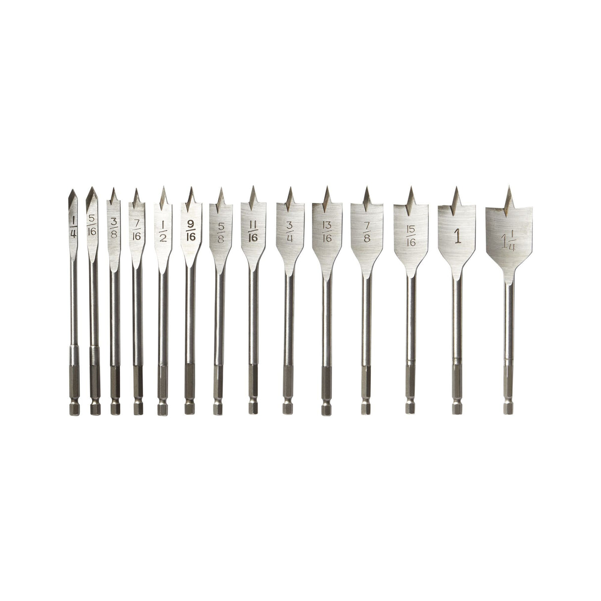 Classic 14-Piece x Assorted Woodboring Spade Drill Bit Set 1768350