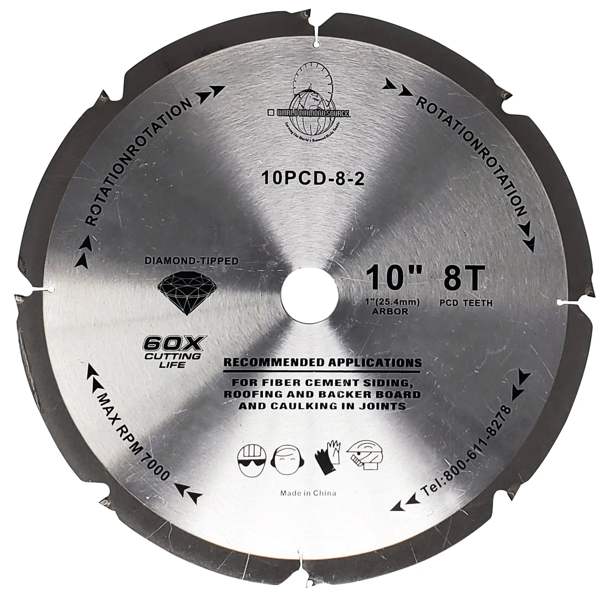 10″ 8-PCD CLEAN OUT BLADE – .125″ THICK