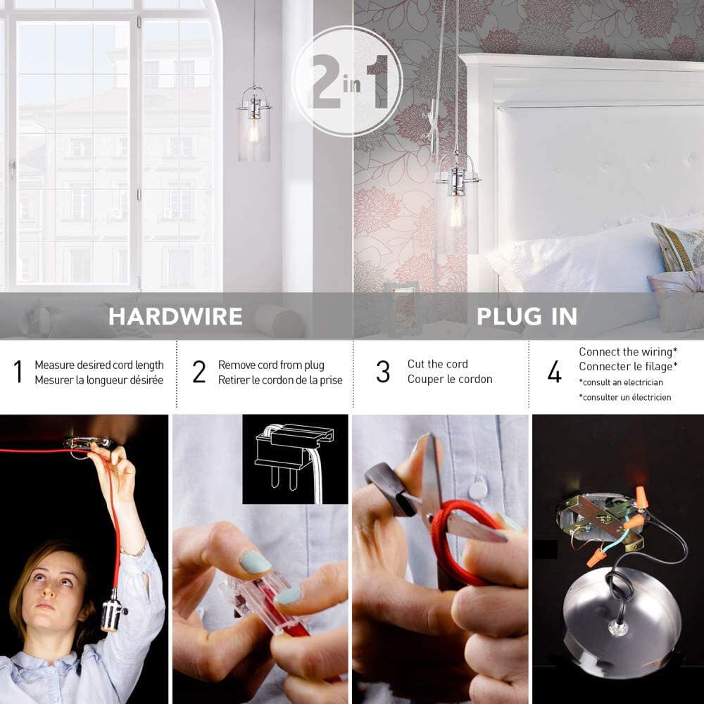 J Pendant Light Chrome 60W E26 1 Light 3000186