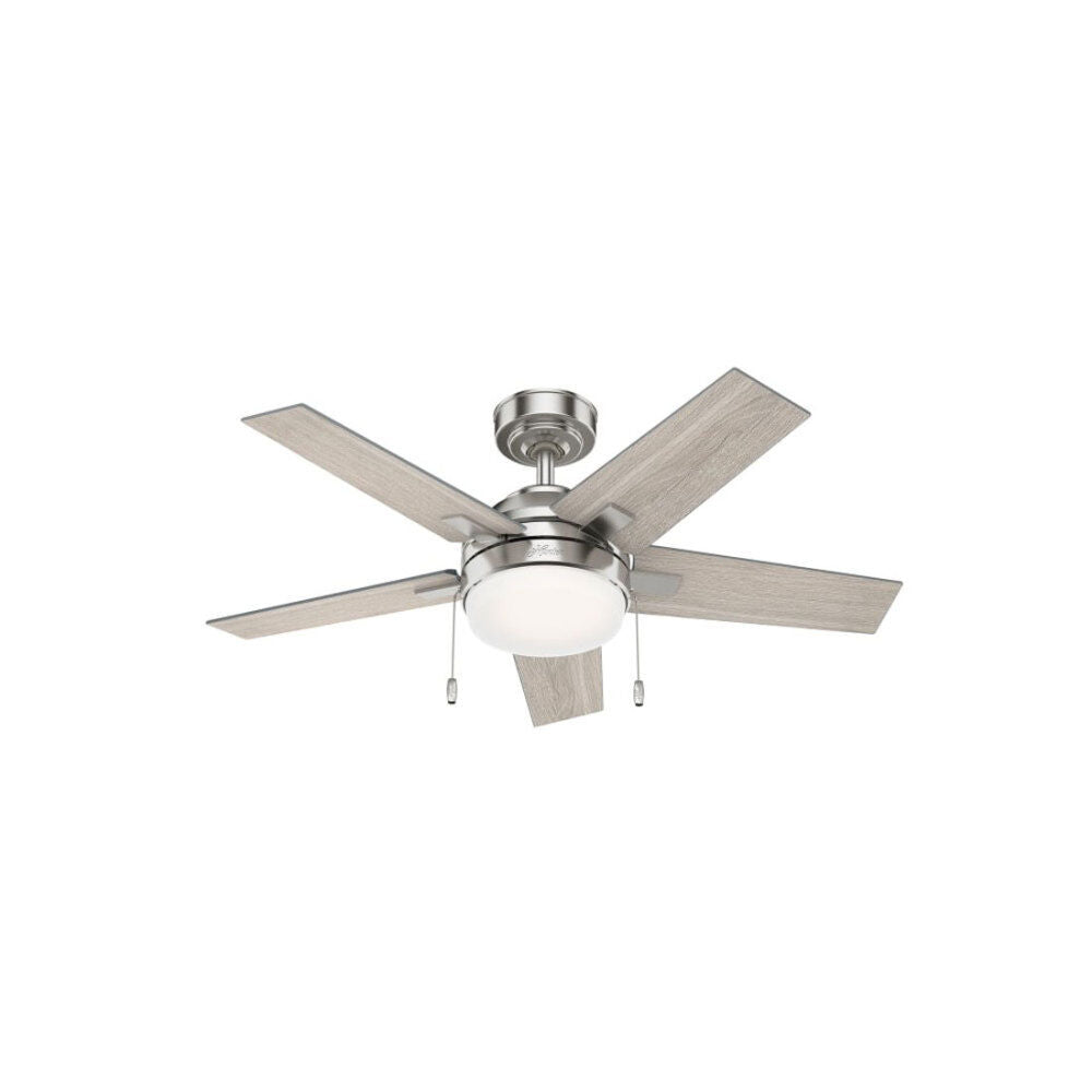 Barlett Ceiling Fan 44in Brushed Nickel Light Gray Oak 51839