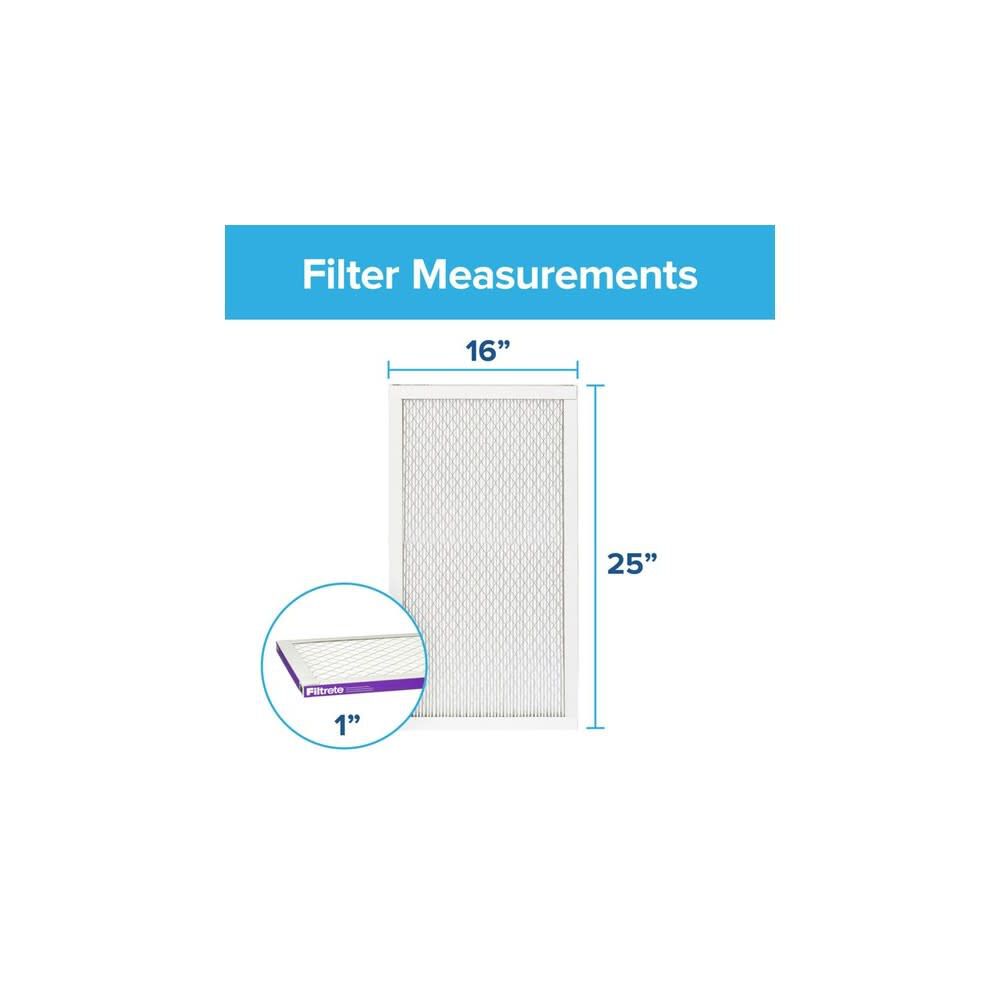 Filtrete 1500 MPR 16 x 25 x 1 Inch Bacteria & Virus Air Filter 4 Pack 2001-4