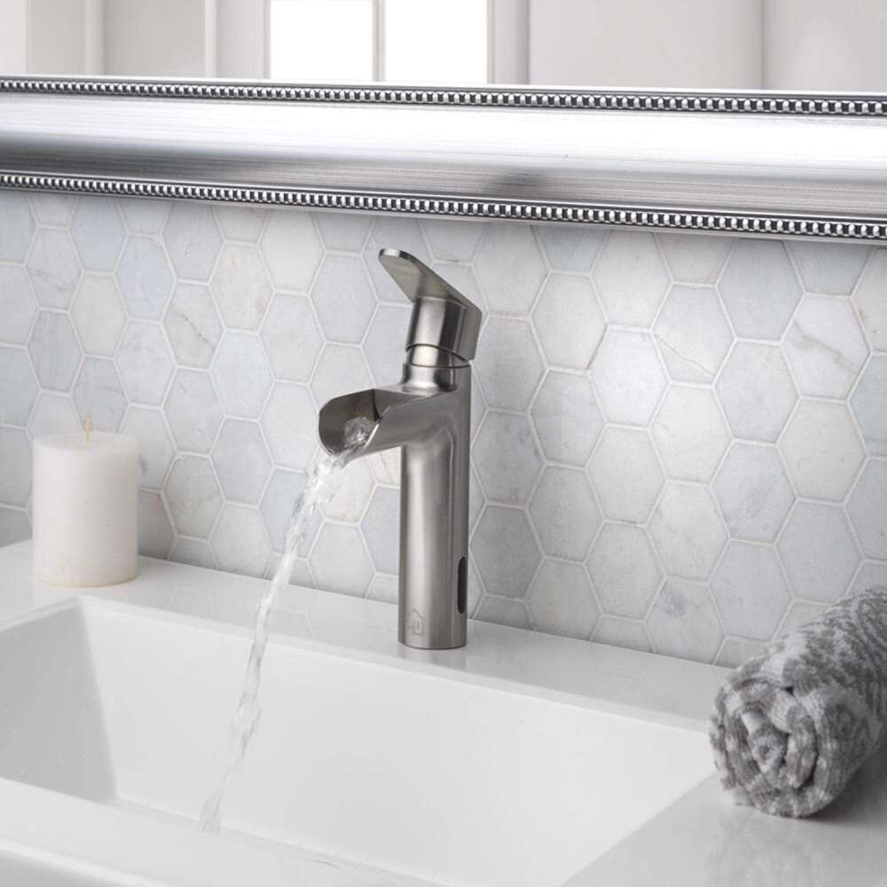 Bathroom Sink Faucet Nickel 1 Handle Mid Arc 4000782