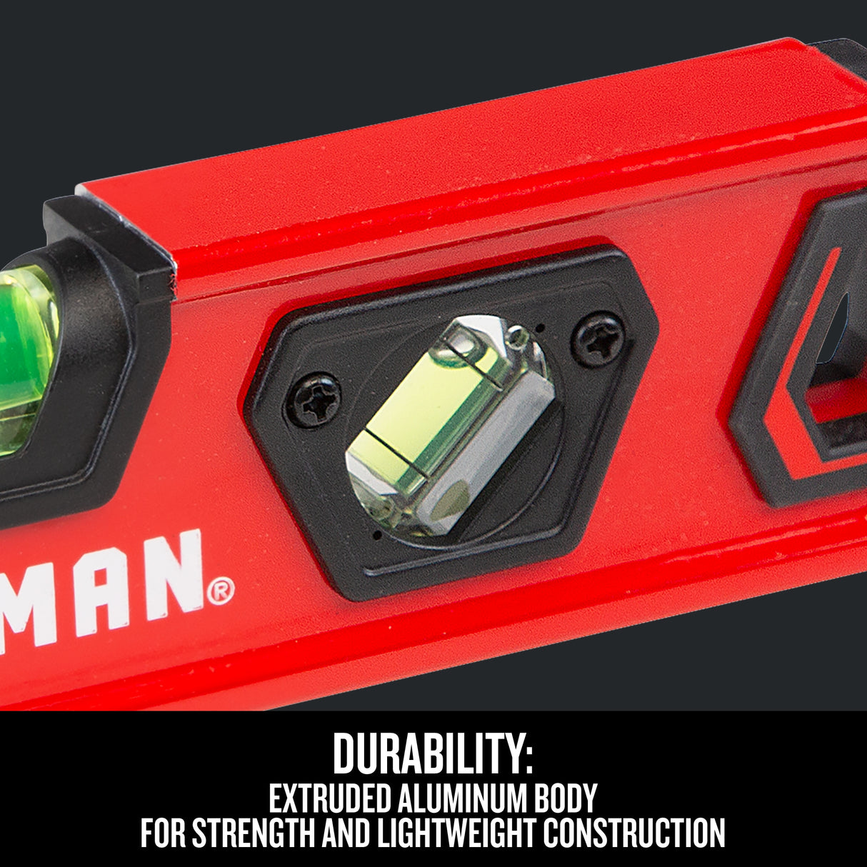 Aluminum 9-in 3 Vial Magnetic Torpedo Level CMHT82390