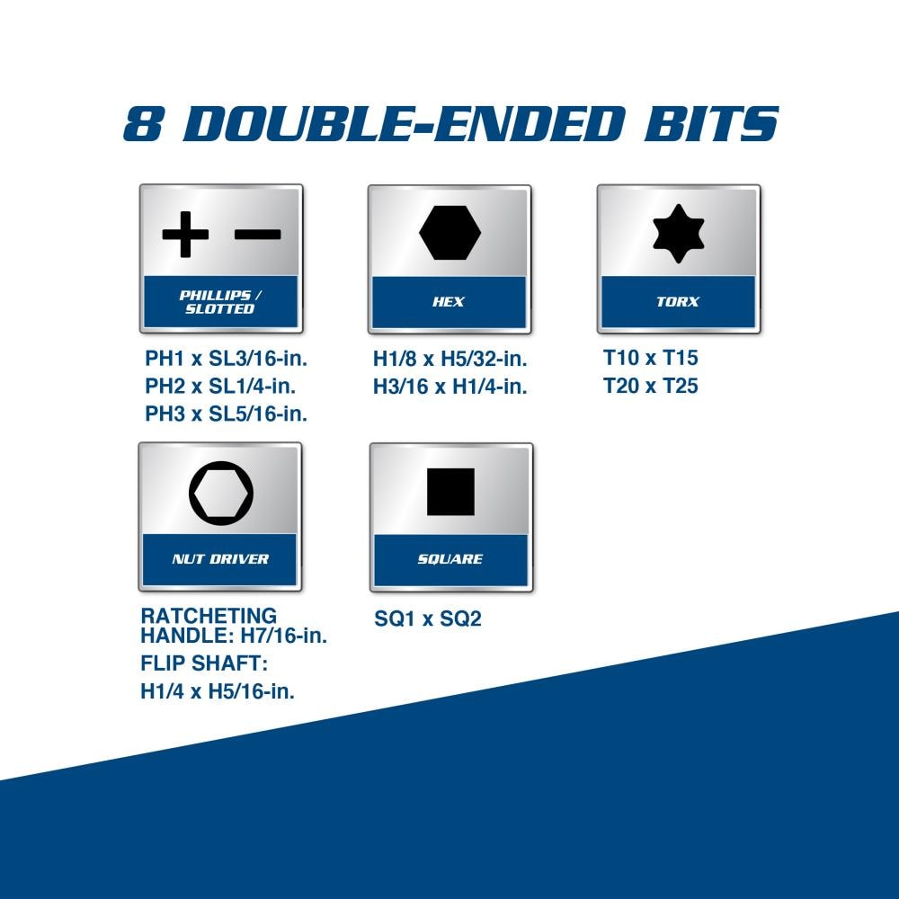 Ratcheting multi-tool Screwdriver Bit Set (19-Piece) 42453