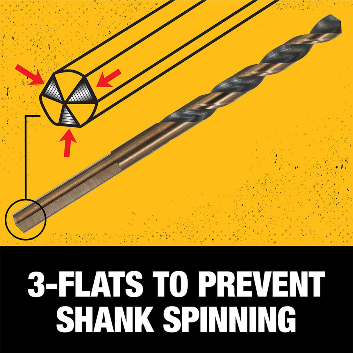 3/16-in x 3-9/16-in Black and Gold Coated Hss Jobber Length Twist Drill Bit DW1112 G