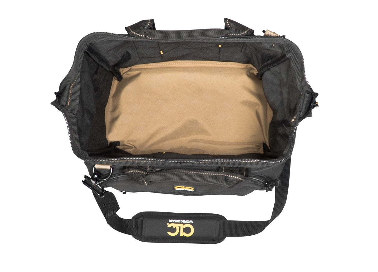 Black/Khaki Polyester 7-in Zippered Tool Bag 1537