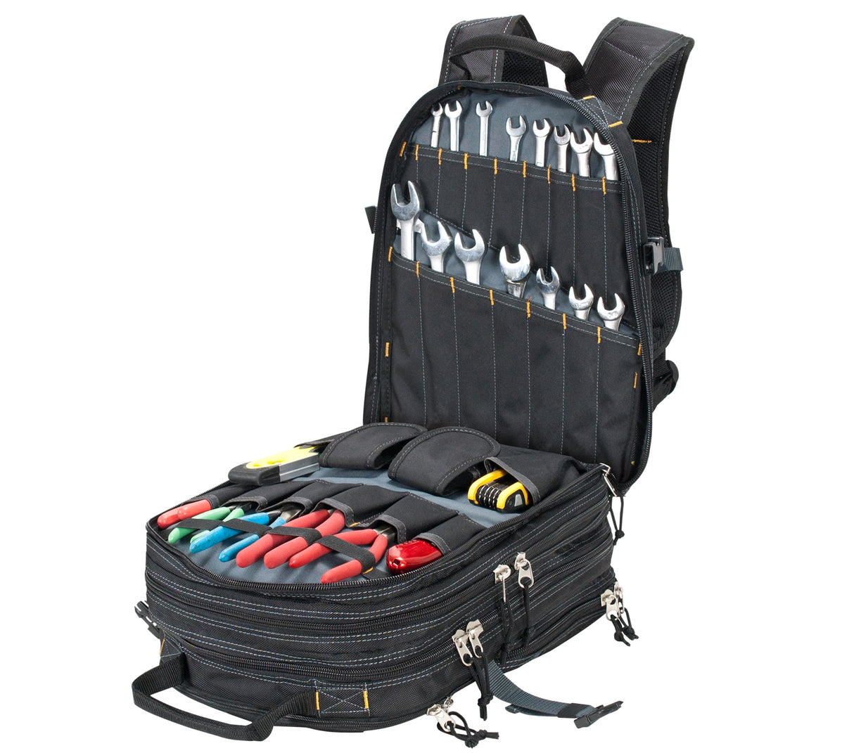 Black Polyester 13-in Zippered Backpack 1132