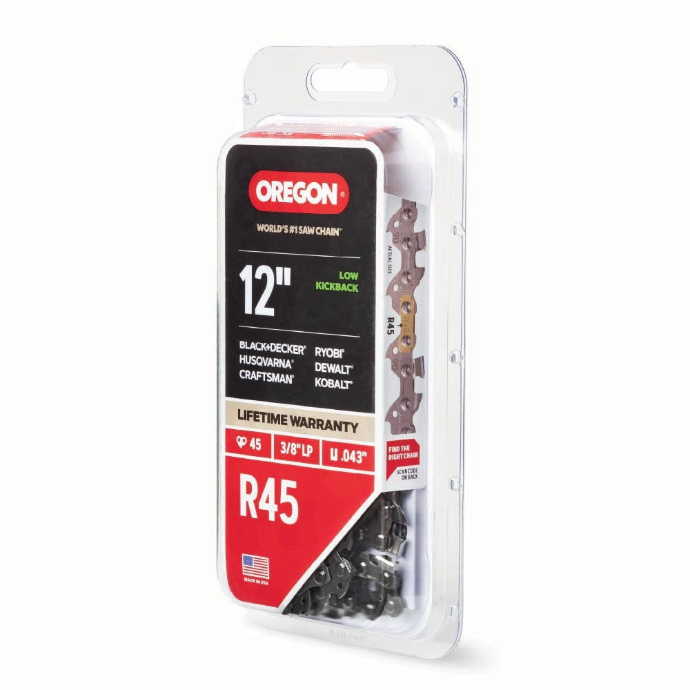 R45 45 Link Replacement Chainsaw Chain For 12-in, 0.043-in Gauge, 3/8-in Pitch R45-21