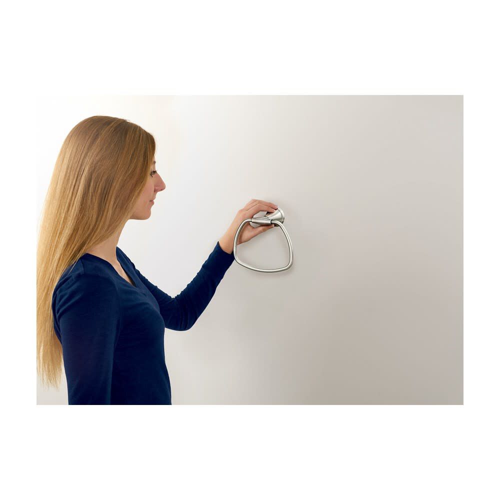 Tiffin Brushed Nickel Towel Ring with Press & Mark Stamp MY4886BN