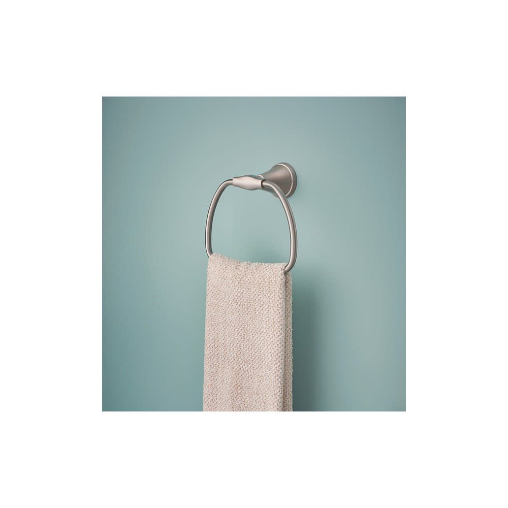 Tiffin Brushed Nickel Towel Ring with Press & Mark Stamp MY4886BN