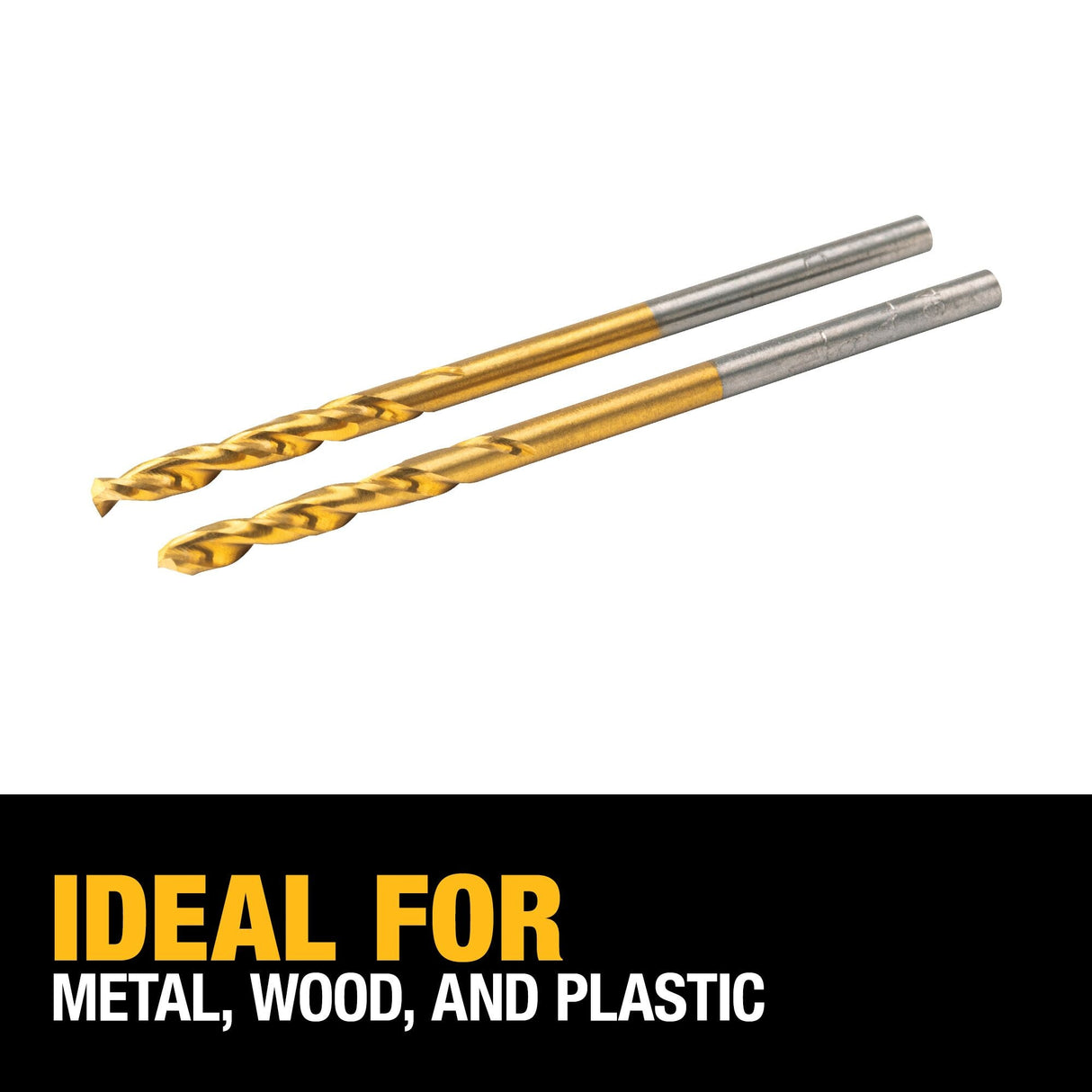 2-Piece 1/8-in x Titanium Nitride Coated Hss Jobber Length Twist Drill Bit DW1308 G