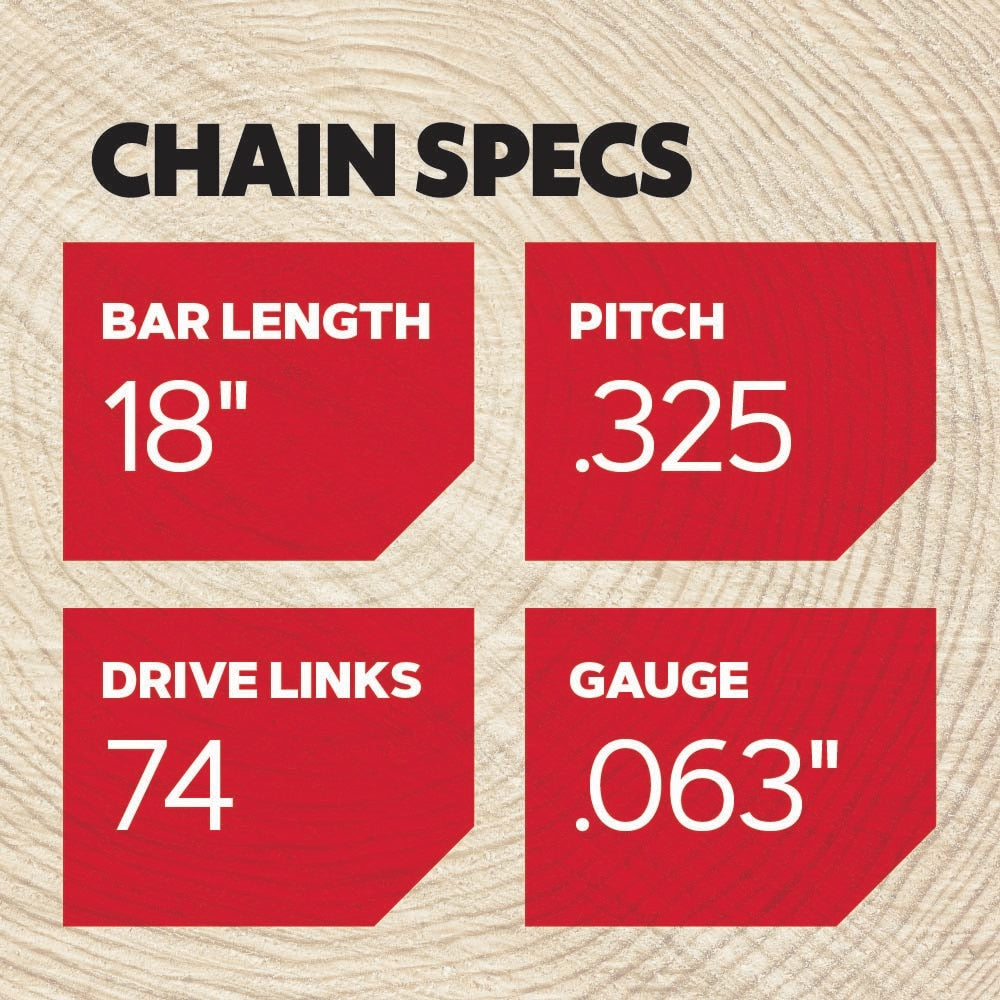 L74 74 Link Replacement Chainsaw Chain For 18-in, 0.063-in Gauge,0.325-in Pitch L74
