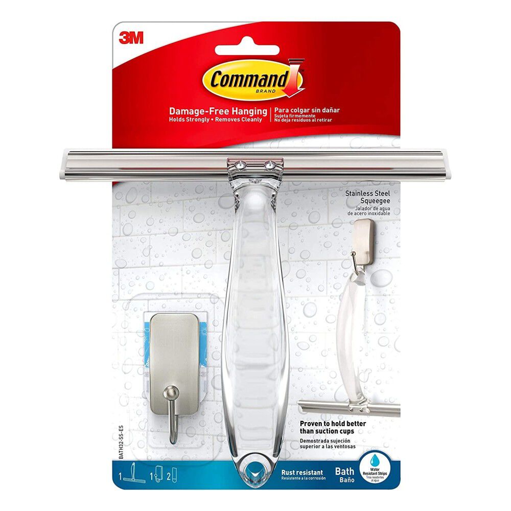 Command Metal Bath Squeegee & Satin Nickel Hook 5000488