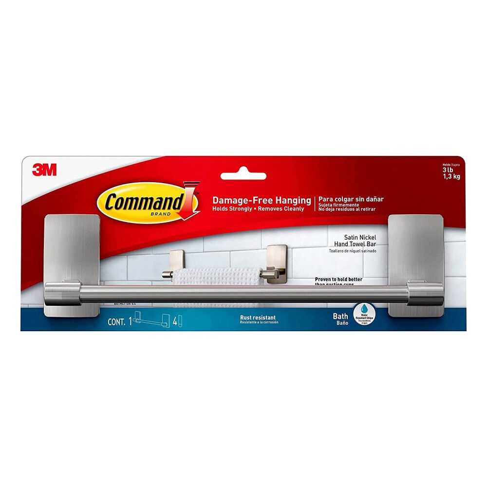 Command Satin Nickel Hand Towel Bar 5000492