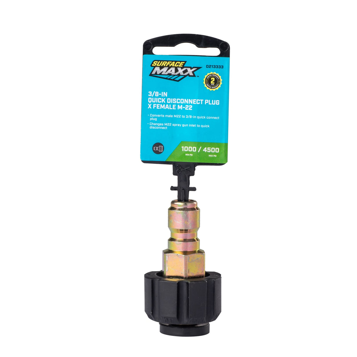 4500 PSI 3/8-in Brass Gas and Electric Pressure Washers Quick Disconnect Plug and Female Metric SGY-PWA27