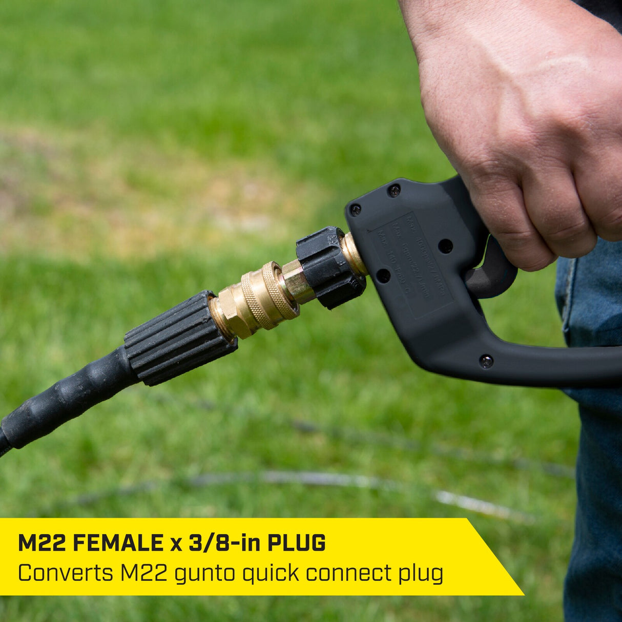 4500 PSI 3/8-in Brass Gas and Electric Pressure Washers Quick Disconnect Plug and Female Metric SGY-PWA27