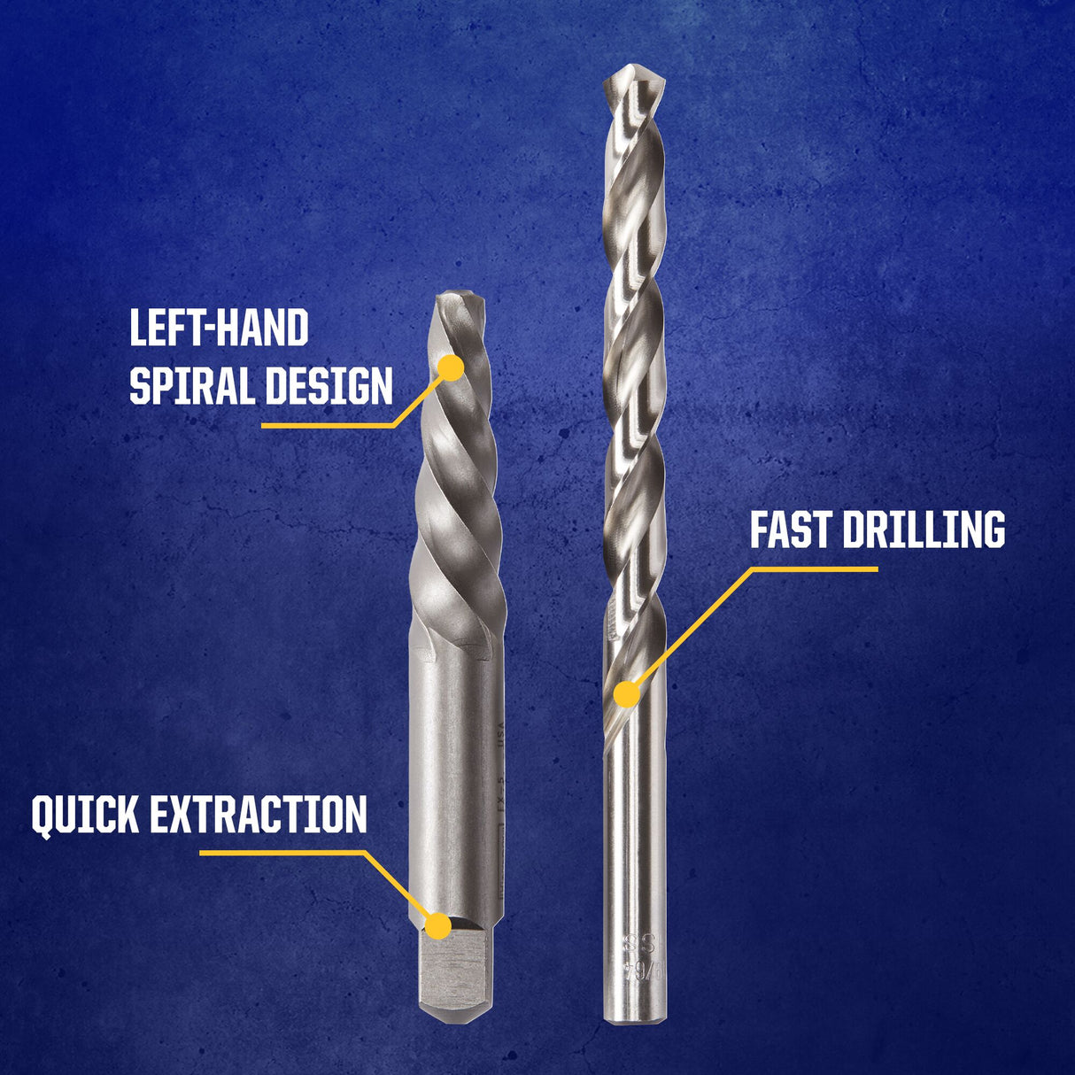 Hanson 2-Pack Carbon Steel 3-3/8-in Screw Extractor 53705