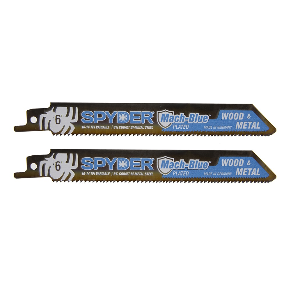 Mach-Blue Bi-metal 6-in 10/14-TPI Wood/Metal Cutting Reciprocating Saw Blade (2-Pack) SPY-200319