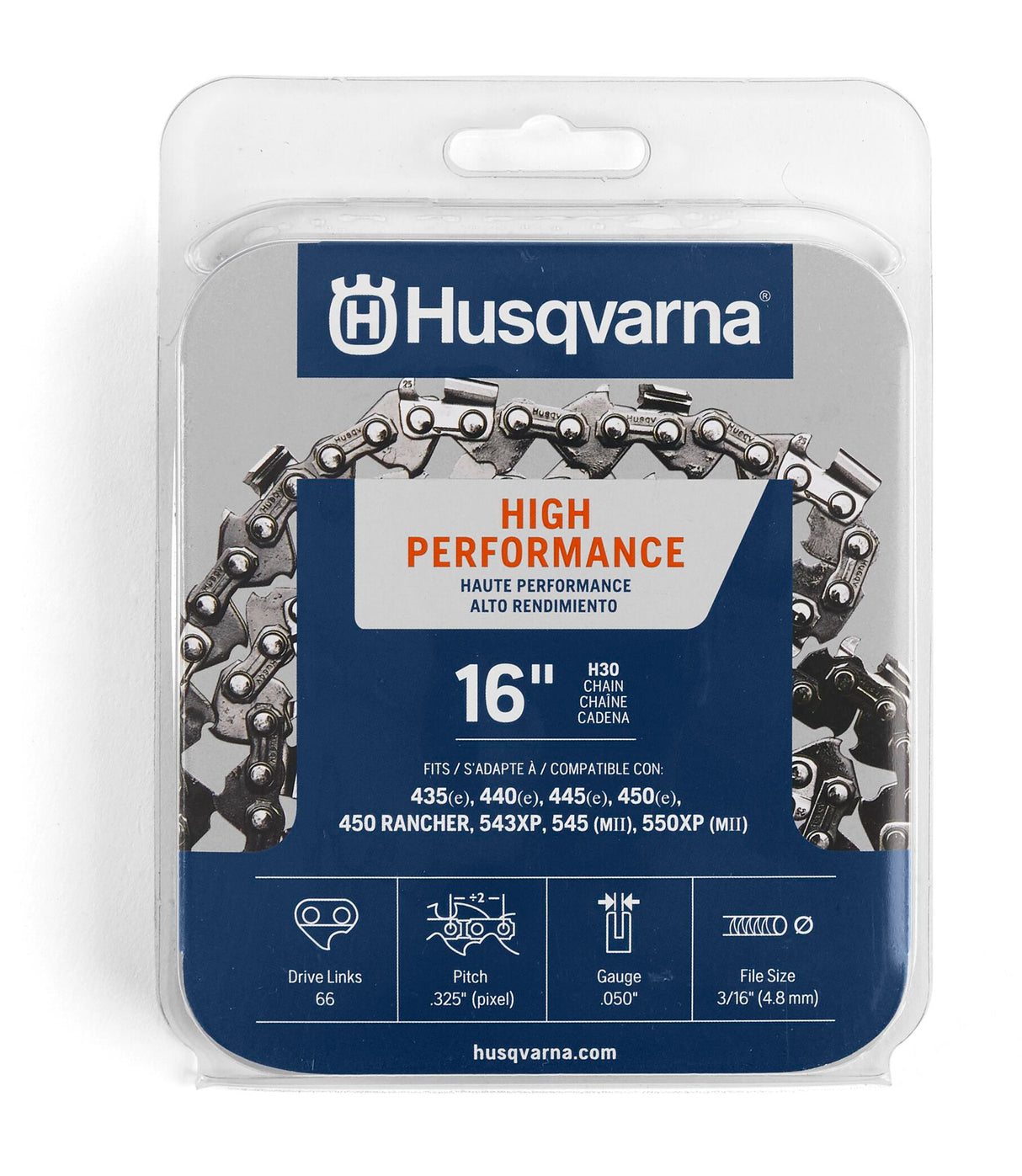 H30 66 Link Replacement Chainsaw Chain For 16-in, 0.05-in Gauge,0.325-in Pitch 531300437