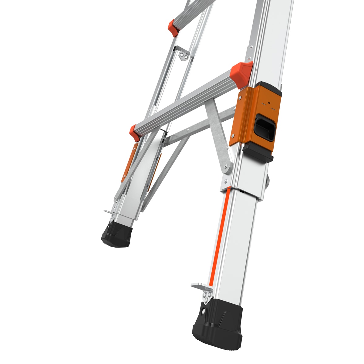 Leveler 2 M26 with Leg Levelers 25.1-ft Reach Type 1a- 300-lb Load Capacity Telescoping Multi-Position Ladder 16506T-803