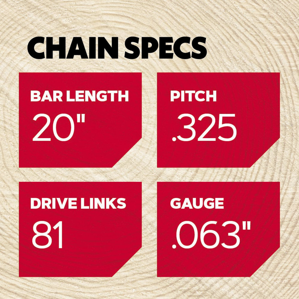 L81 81 Link Replacement Chainsaw Chain For 20-in, 0.063-in Gauge,0.325-in Pitch L81
