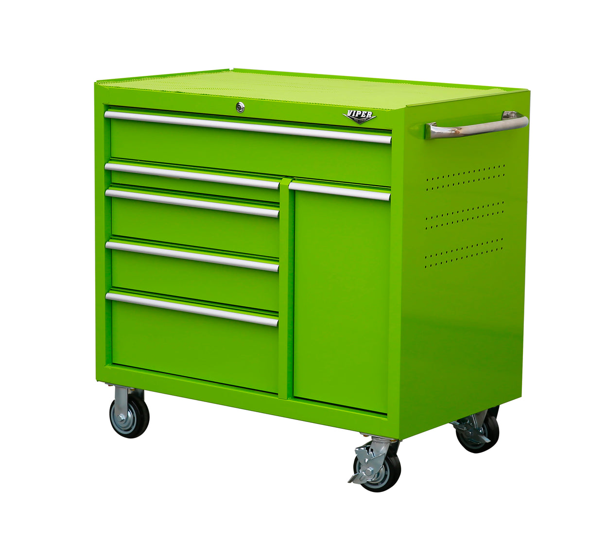 41.5-in W x 40.8-in H 6-Drawer Steel Rolling Tool Cabinet (Green) V4106LGR
