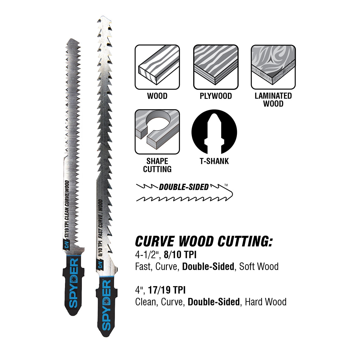 Set T-shank Chrome/Vanadium Blade Set (8-Pack) 300097