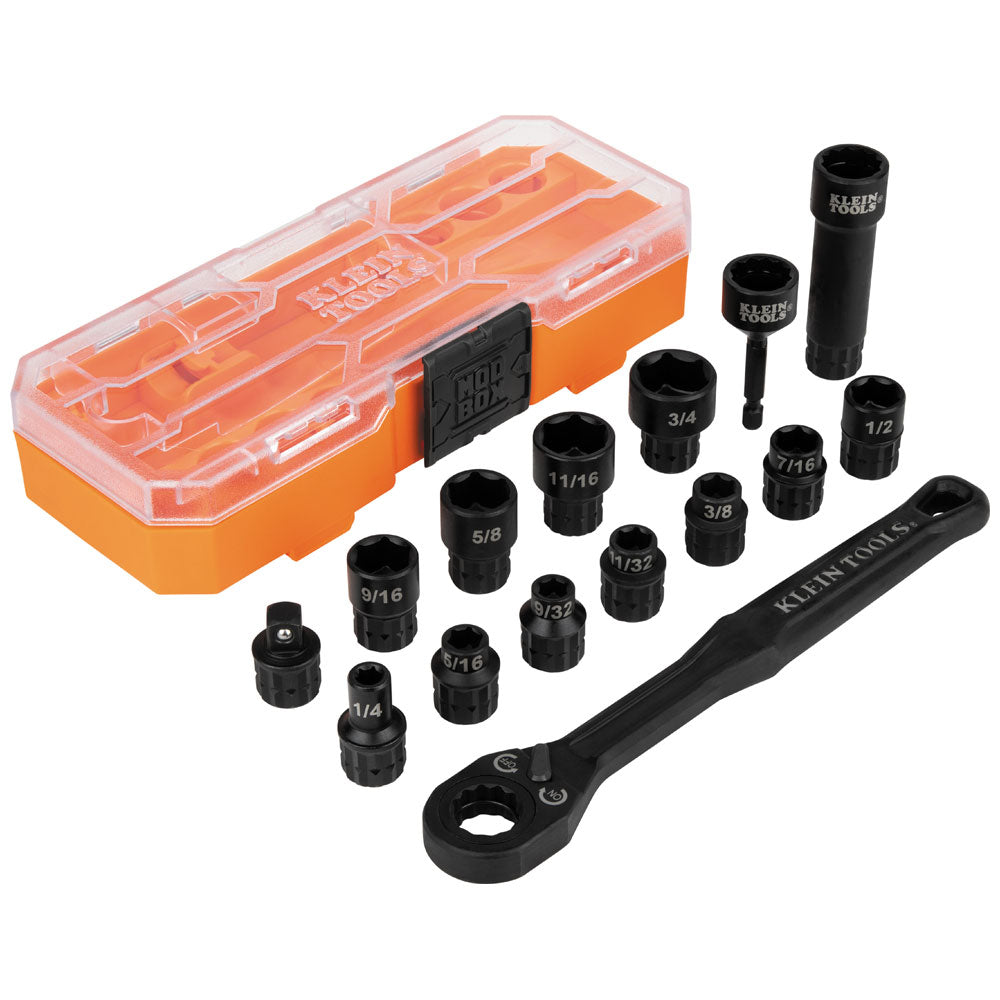 Impact Rated Pass Through 3/8-in Drive Standard (SAE) Deep Socket Set (15-Pieces) 65400