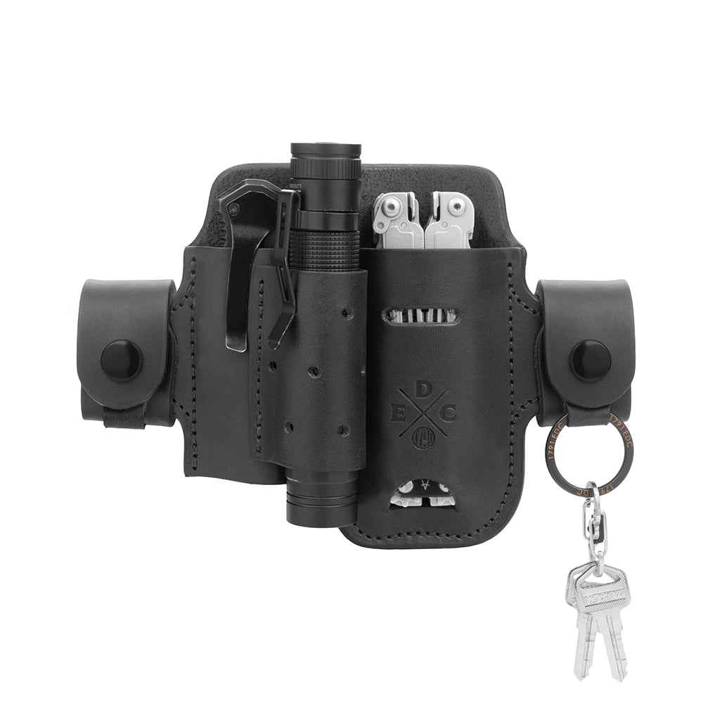 Everyday Carry Tool Organizer for L/XL Multitool, Knife, Flashlight with Large Flex and Action-Snap Belt Attachment WEB-HD-AS-LF-BLK-A