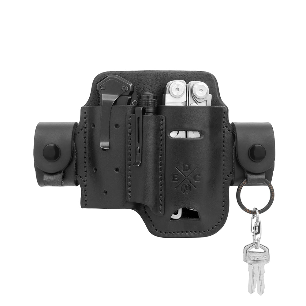 Everyday Carry Tool Organizer for L/XL Multitool, Knife, Flashlight with Small Flex and Action-Snap Belt Attachment WEB-HD-AS-SF-BLK-A