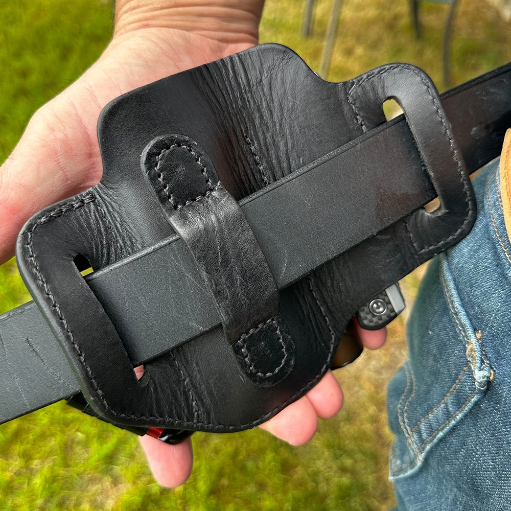 Everyday Carry Tool Organizer for L/XL Multitool, Knife, Flashlight with Large Flex and Easy-Slide Belt Attachment WEB-HD-ES-LF-BLK-A