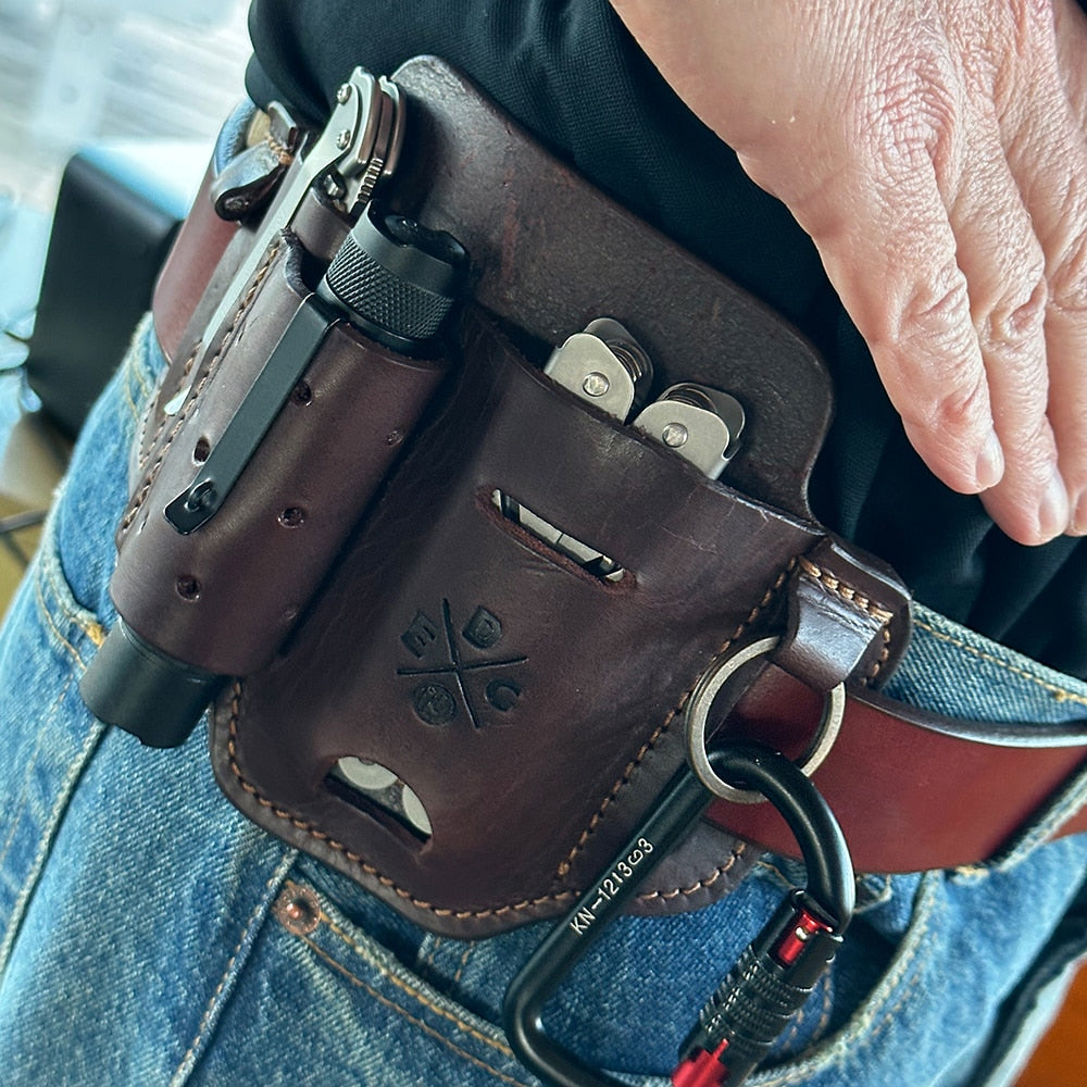 Everyday Carry Tool Organizer for L/XL Multitool, Knife, Flashlight with Large Flex and Easy-Slide Belt Attachment WEB-HD-ES-LF-BUR-A