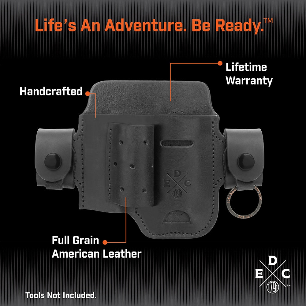 Everyday Carry Tool Organizer for S/M Multitool, Knife, Flashlight with Large Flex and Action-Snap Belt Attachment WEB-ST-AS-LF-BLK-A