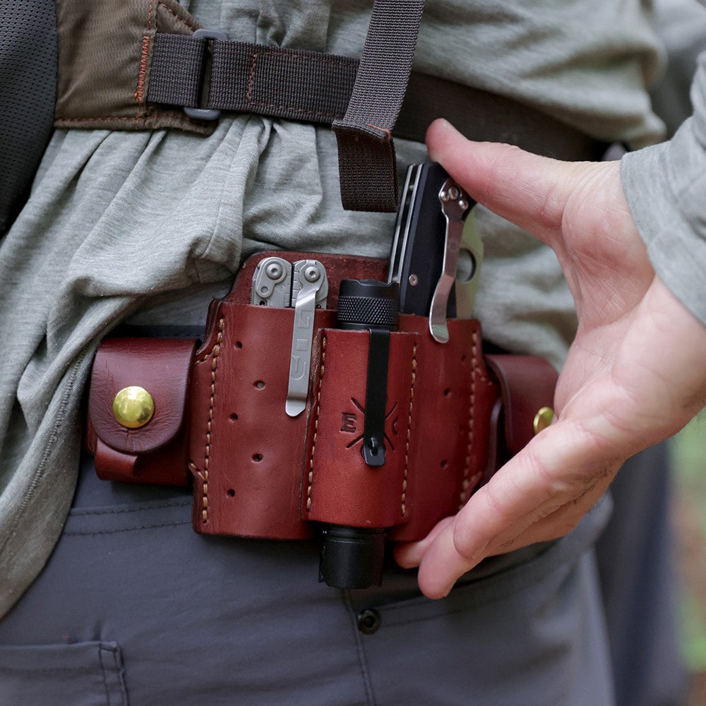 Everyday Carry Tool Organizer for XS/S Multitool, Knife, Flashlight with Medium Flex and Action-Snap Belt Attachment WEB-MN-AS-MF-CHN-A