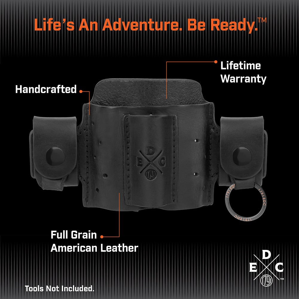 Everyday Carry Tool Organizer for XS/S Multitool, Knife, Flashlight with Medium Flex and Action-Snap Belt Attachment WEB-MN-AS-MF-BLK-A