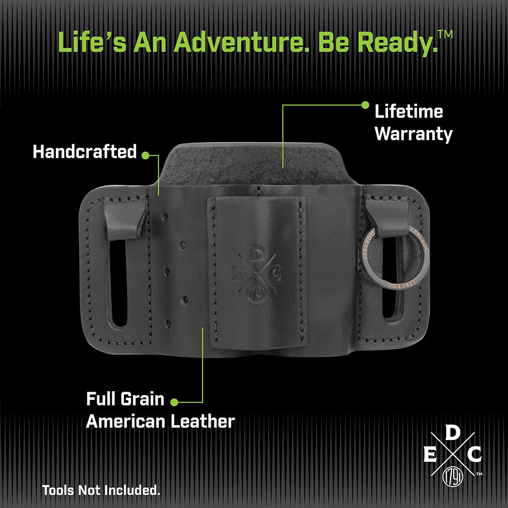 Everyday Carry Tool Organizer for XS/S Multitool, Knife, Flashlight with Medium Flex and Easy-Slide Belt Attachment WEB-MN-ES-MF-BLK-A