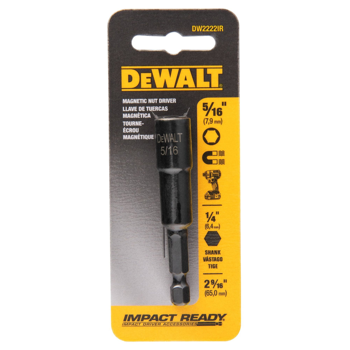 5/16-in x 2-9/16-in Hex Nut Driver DW2222IR G