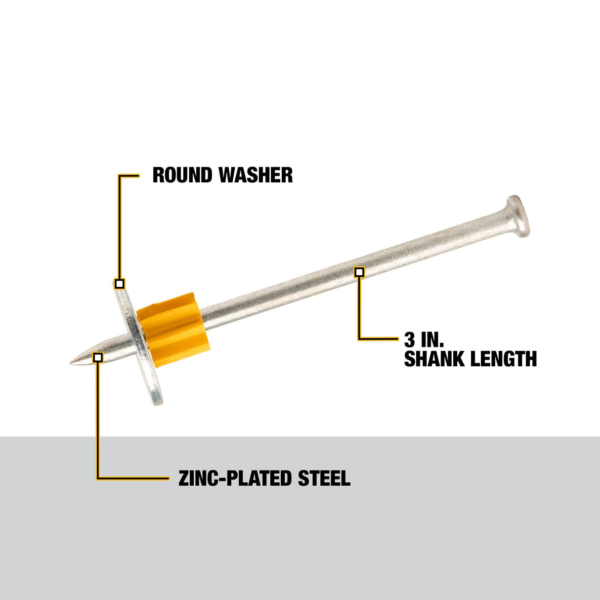 100-Pack 3-in Washered Drive Pin DDF3061650