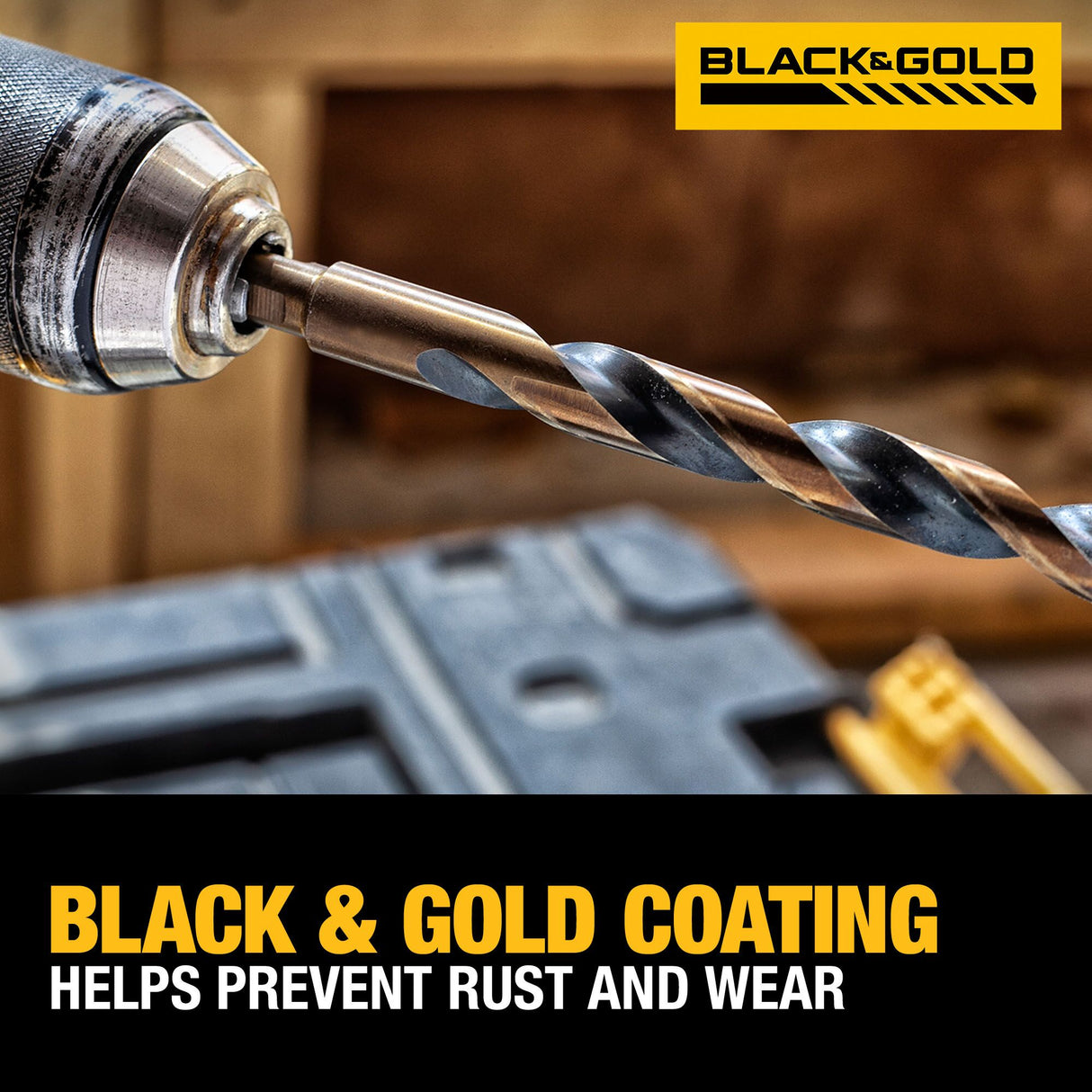 1-in x 6-in Black and Gold Coated Hss Silver and Deming Twist Drill Bit DW1629 G